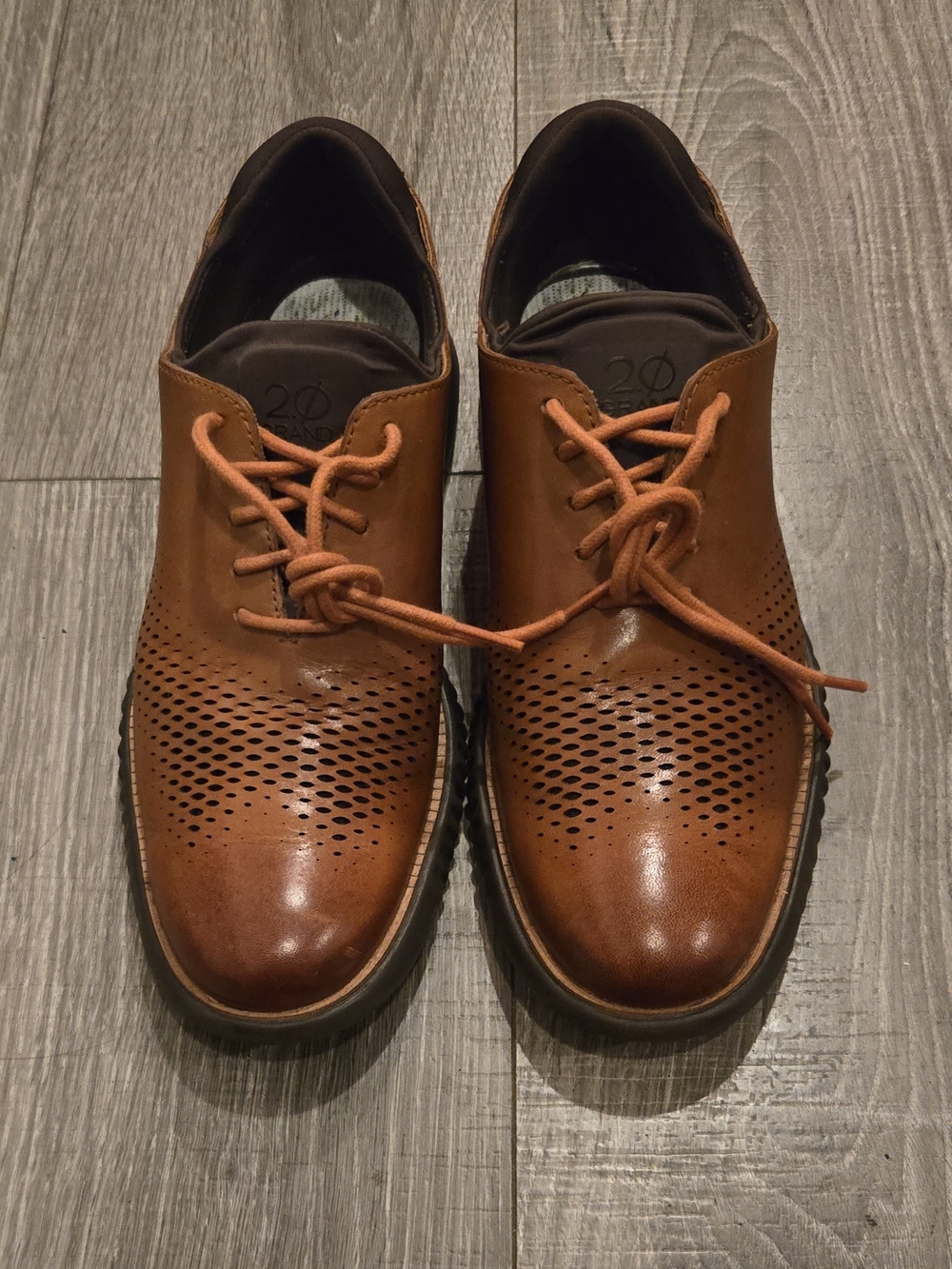 Cole Haan 2.ZERØGRAND Laser Wingtip Oxford Men’s 7.5 Brown No Insoles.